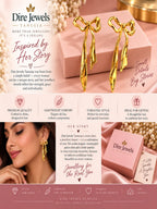 Golden Bow Drop Earrings