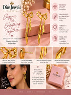 Golden Bow Drop Earrings
