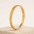 Gold Alloy Tarnish Engraved Cuff Bracelet For Women