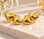 Golden Heart Statement Earrings