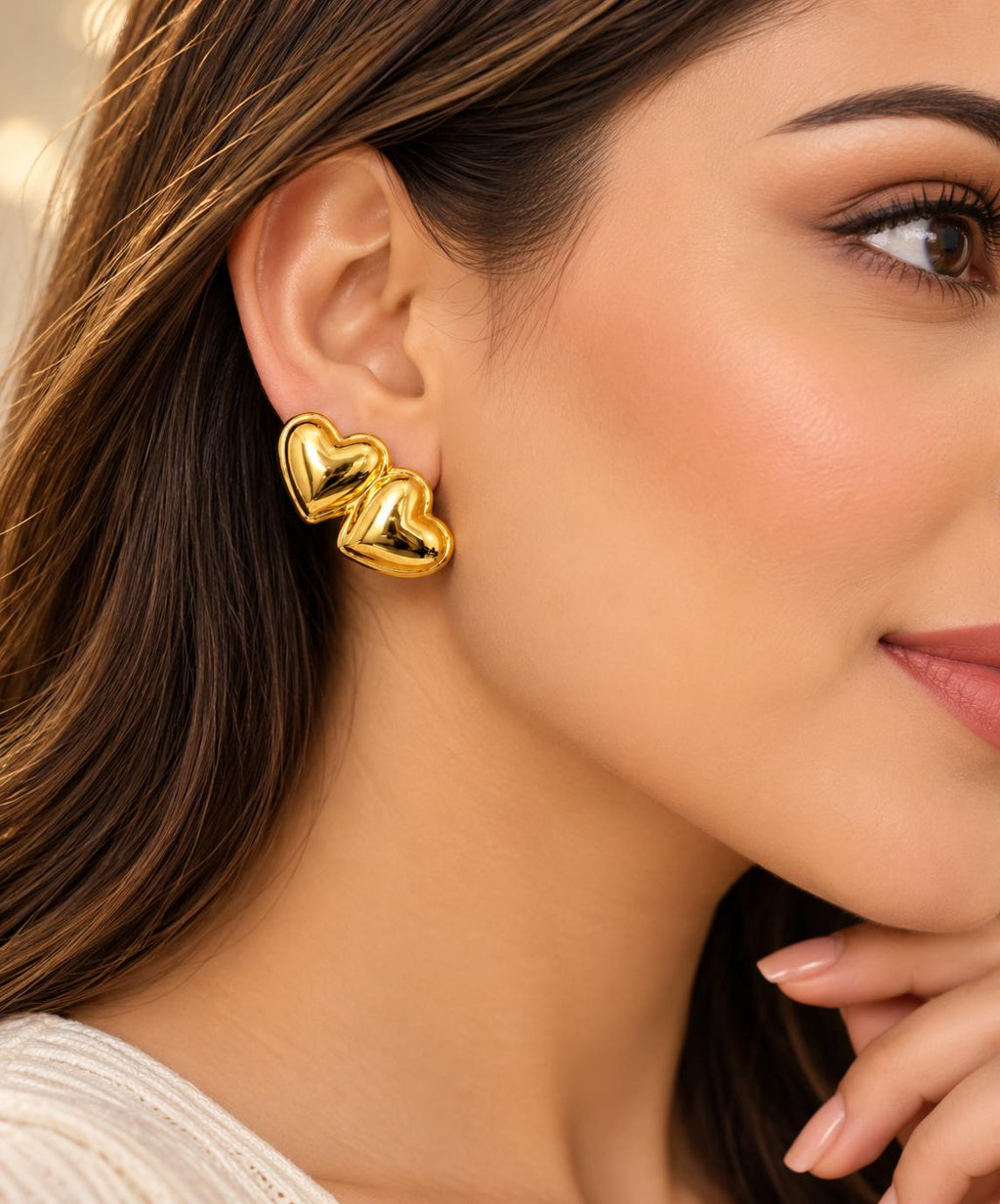 Heart-Cut Solitaire Stud Earrings