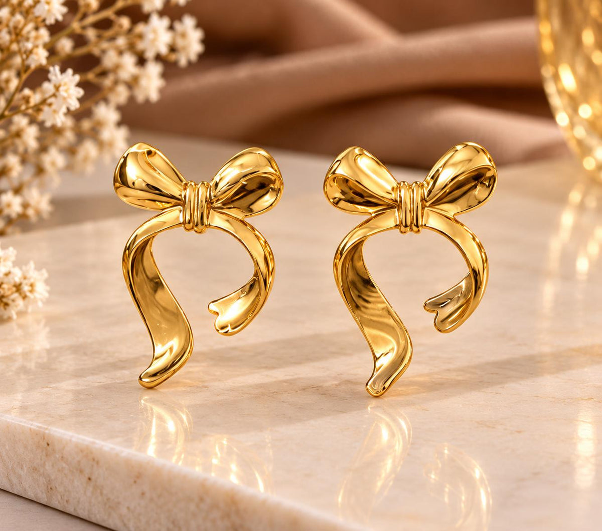 Golden Stud Earrings Set