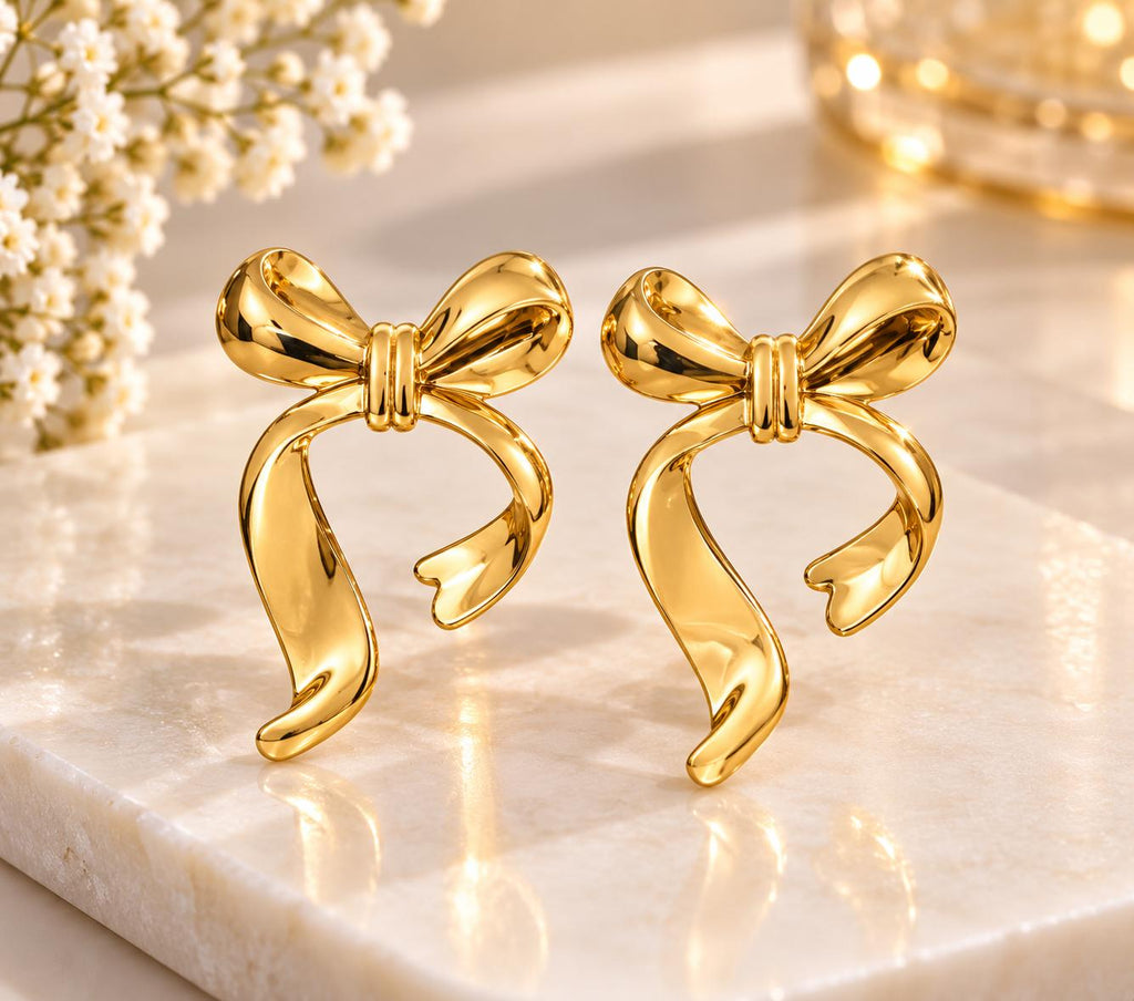 Golden Stud Earrings Set