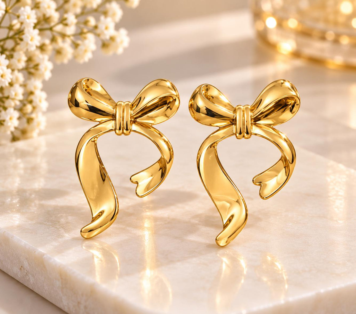 Golden Stud Earrings Set