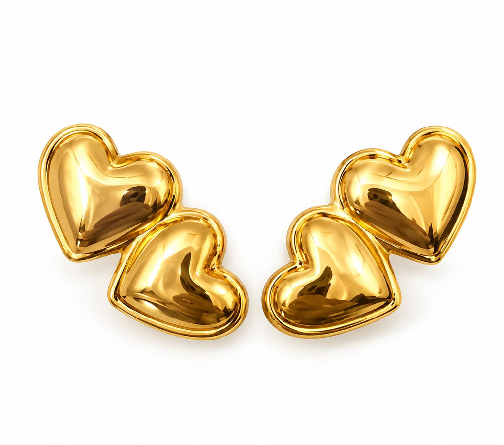 Heart-Cut Solitaire Stud Earrings