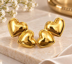 Heart-Cut Solitaire Stud Earrings