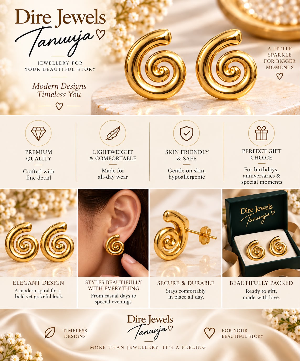 Spiral Statement Earrings