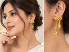 Golden Bow Drop Earrings