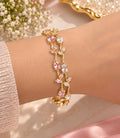 Pink & Crystal Double tulip Bracelet Set