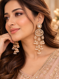 Royal Floral Pearl Chandelier Earrings