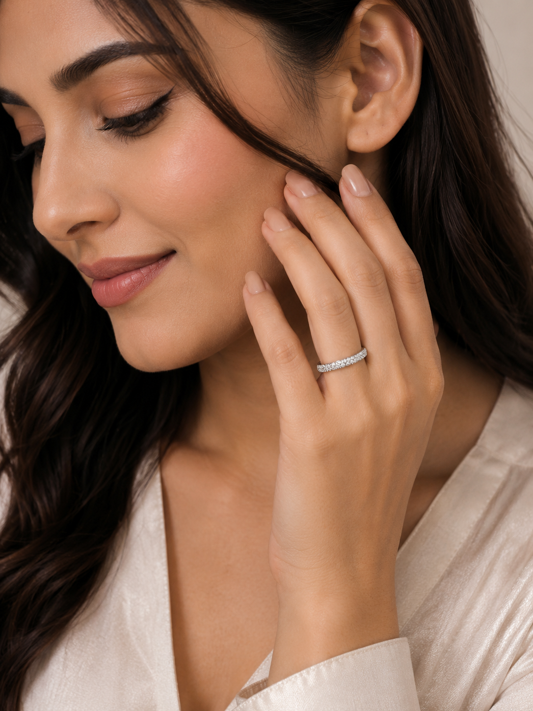 Silver band ring