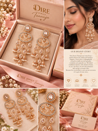 Royal Floral Pearl Chandelier Earrings
